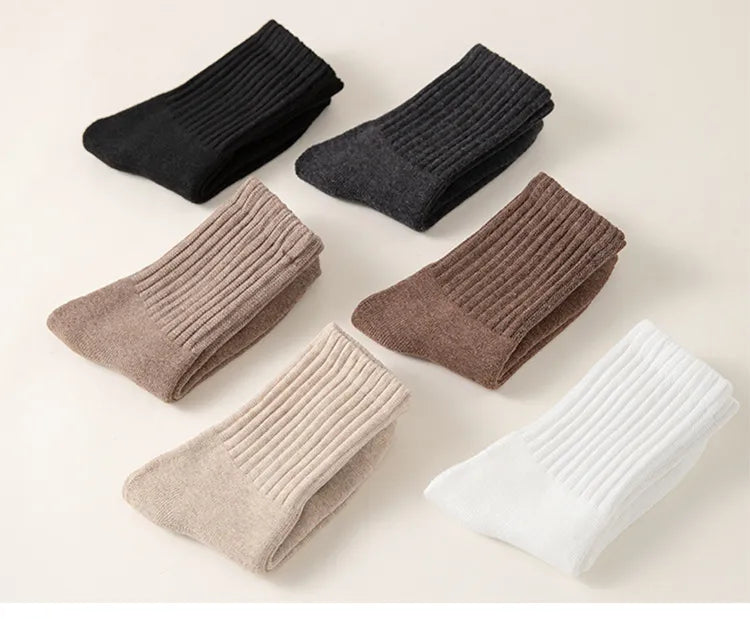 Calcetines térmicos para mujer, de felpa gruesa con forro polar, cómodos y cálidos para otoño e invierno