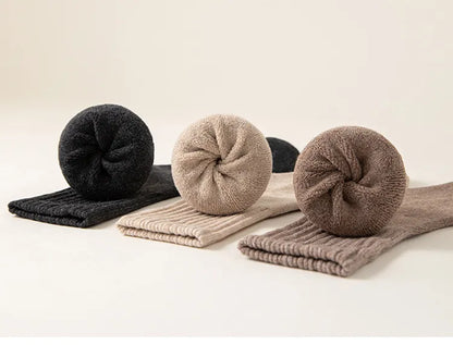 Calcetines térmicos para mujer, de felpa gruesa con forro polar, cómodos y cálidos para otoño e invierno