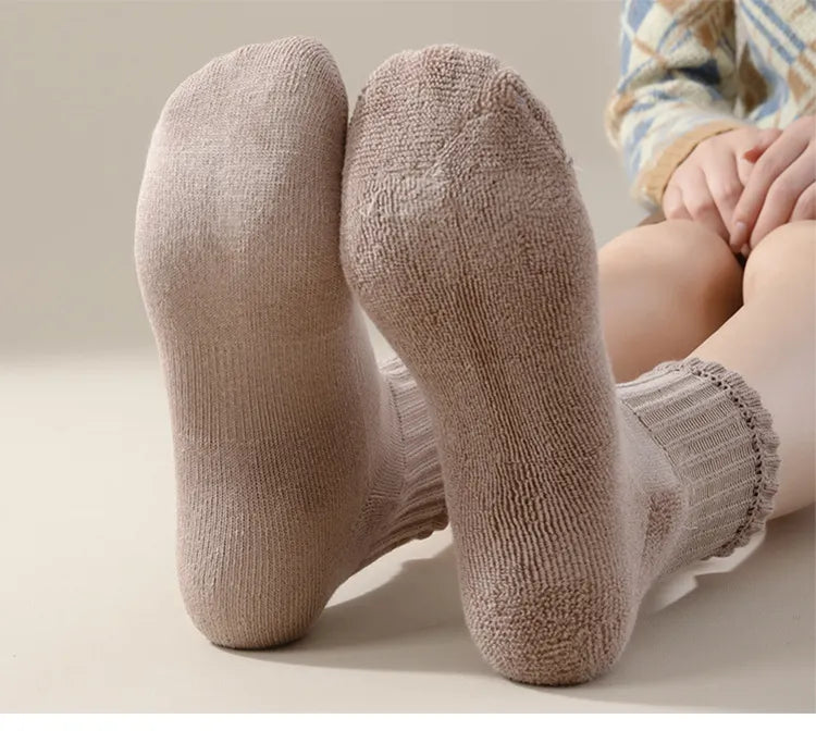 Calcetines térmicos para mujer, de felpa gruesa con forro polar, cómodos y cálidos para otoño e invierno